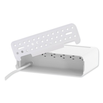 Kantek 125V 15 Amp 11.75 in. x 6.6 in. x 3.5 in. Corded Cable Management Power Hub and Stand - White