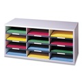 Office Jansan | Fellowes Mfg Co. 25004 12 Sections 29 in. x 11-7/8 in. x 12-15/16 in. Particle Board Desktop Sorter - Dove Gray image number 1
