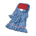 Cleaning & Janitorial Supplies | Boardwalk BWK503BLCT 5 in. Super Loop Cotton/Synthetic Fiber Wet Mop Head - Large, Blue (12/Carton) image number 1