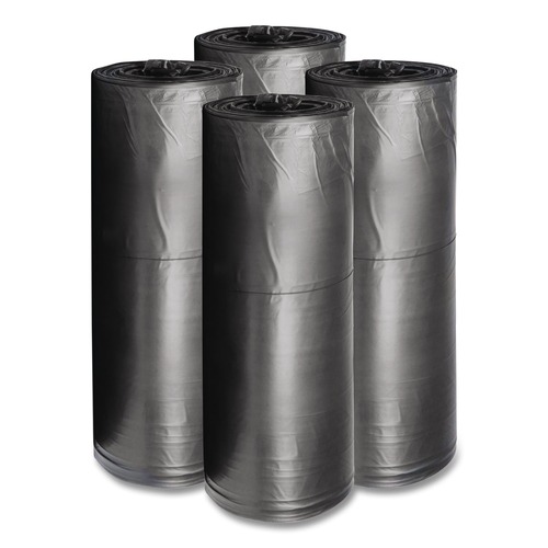 Trash Bags | Boardwalk H7658HKKR01 38 in. x 58 in. 60 gal. 0.65 mil Low-Density Can Liners - Black (100/Carton) image number 0