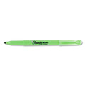  | Sharpie 27026 Pocket Style Highlighters, Fluorescent Green Ink, Chisel Tip, Green Barrel, Dozen image number 1