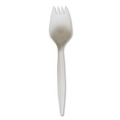 Food Service | Boardwalk BWKSPORKWHPPIW Mediumweight Wrapped Polypropylene Spork Cutlery - White (1000/Carton) image number 1