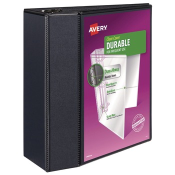 Avery 11 in. x 8.5 in. 3 Rings 5 in. Capacity Durable View Binder with DuraHinge and EZD Rings - Black