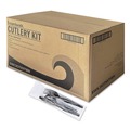 Food Service | Boardwalk BWK3KITHVYBL 3-Piece Heavyweight Fork/Knife/Teaspoon Cutlery Kit - Black (250/Carton) image number 0