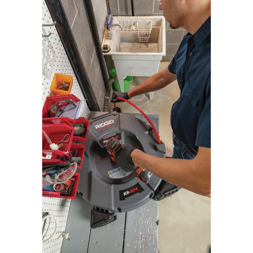 Ridgid 64273 K9204 NA 2 in. 4 in. FlexShaft Machine Kit with 70 ft