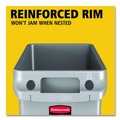 Trash & Waste Bins | Rubbermaid Commercial FG354060GRAY 23 Gallon Rectangular Plastic Slim Jim Receptacle W/venting Channels - Gray image number 5