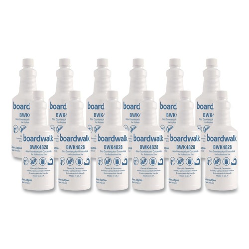 Cleaning & Janitorial Supplies | Boardwalk 103Q-P-000I012M-26-21430 32 oz Liquid Deodorizer - Green Apple (12/Carton) image number 0