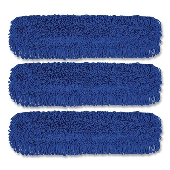 Gritt Commercial GRI182363PK 36 in. x 5 in. Microfiber Looped Dust Mop Pad Head - Blue (3/Pack)