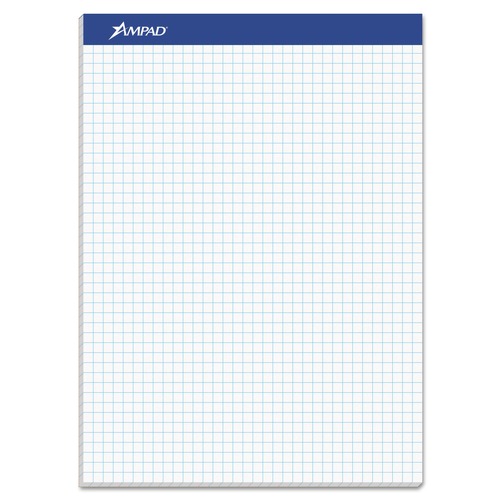 Office Jansan | Ampad 20-210 8.5 in. x 11.75 in. Quadrille Rule Quad Double Sheet Pad - White (100 Sheets/Pad) image number 0