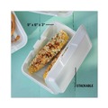 Food Service | Pactiv Corp. YTH102050001 9.19 in. x 6.5 in. x 2.75 in. Single Tab Lock No. 205 Utility Foam Hinged Lid Container - White (150/Carton) image number 5