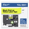 Bulk Savings Pricing 2 | Brother P-Touch TZES641 0.7 in. x 26.2 ft. TZe Standard Adhesive Laminated Labeling Tape - Black on Yellow image number 4