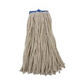 Mops | Boardwalk BWK716CEA 16 oz. Cut-End Lie-Flat Cotton Wet Mop Head - White image number 0