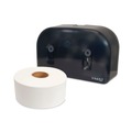  | Morcon Paper VT1003 Valay 9.75 in. x 15.87 in. x 5.25 in. Two Rolls Mini Jumbo Bath Tissue Dispenser - Black image number 2