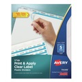 Office Jansan | Avery 11449 11 in. x 8.5 in. 5-Tab Clear Label Plastic Dividers with Printable Label Strip - Frosted Clear Tabs (1-Set) image number 0