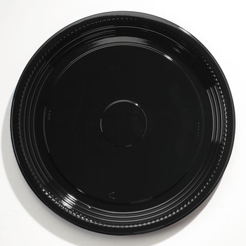 WNA 25-Piece/Carton CaterLine Casuals 16 in. Thermoformed Platters - Black