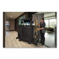Cleaning Carts | Rubbermaid Commercial 2202587 24.4 in. x 62.4 in. x 56.9 in. 4-Shelf Housekeeping Cart with Hood and Doors - Black image number 7