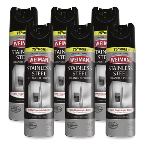 Office Jansan | WEIMAN 49CT 17 oz Aerosol Stainless Steel Cleaner and Polish (6/Carton) image number 0