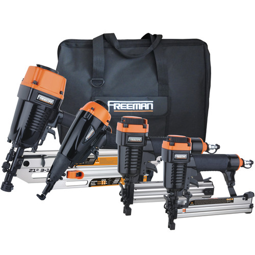 Nail Gun Compressor Combo Kits | Freeman P4FRFNCB Framing and Finishing 4-Tool Combo Kit image number 0