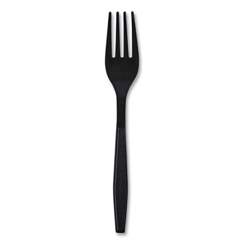  | Boardwalk BWKFORKHWPPBIW Heavyweight Wrapped Polypropylene Fork Cutlery - Black (1000/Carton) image number 0