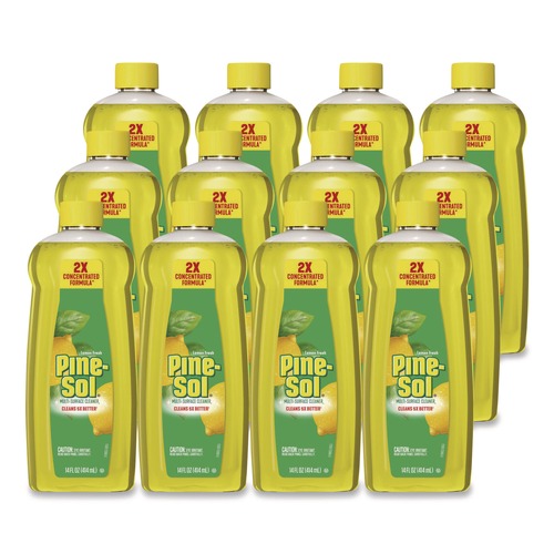 Cleaning & Janitorial Supplies | Pine-Sol 60148CT 14 oz. Bottle Concentrated Multi-Surface Cleaner - Lemon Fresh Scent (12/Carton) image number 0