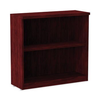Alera ALEVA633032MY 31.75 in. x 14 in. x 29.5 in. Valencia Series 2-Shelf Bookcase - Mahogany