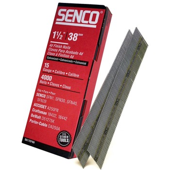 SENCO (4000/Pack) 15-Gauge 34-Degree 1-1/2 in. Chisel Bright Basic Angled Strip Brad Finish Nails