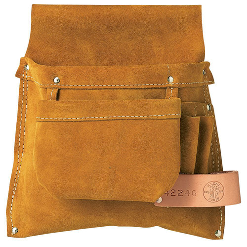 Tool Belts | Klein Tools 42246 Left-Hand Nail and Tool Pouch - Brown image number 0