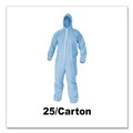 Bib Overalls | KleenGuard 45324 A65 Zipper Front Flame-Resistant Hooded Coveralls with Elastic Wrist and Ankles - X-Large/Blue (25/Carton) image number 4