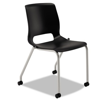 HON Motivate 300 lbs. Capacity Four-Leg Stacking Chair - Onyx/Black/Platinum (2-Piece/Carton)