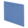 File Folders | Smead 75502 Straight Tab Letter Size Colored File Jackets with Reinforced Double-Ply Tab - Blue (100/Box) image number 1
