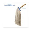 Mops | Boardwalk BWK720C 20 oz. Economical Lie-Flat Cotton Fiber Mop Head - White (12/Carton) image number 5