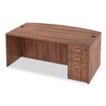 Office & Office Supplies | Alera VA227236WA 71 in. x 41.38 in. x 29.63 in. Valencia Series Bow Front Desk Shell - Modern Walnut image number 7