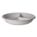 Food Trays, Containers, and Lids | Eco-Products EP-SCR93NFA Vanguard 28 oz. 3-Compartment Bowl Renewable and Compostable Sugarcane Containers - White (400/Carton) image number 1