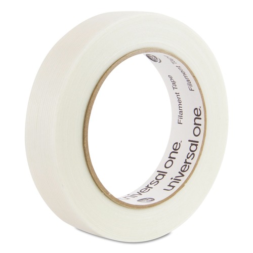 Universal UNV31624 #350 Premium 3 in. Core 24mm x 54.8m Filament Tape - Clear (1-Roll) image number 0