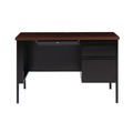 Office Desks & Workstations | Alera 25956 45.5 in. x 24 in. x 29.5 in. Single Pedestal Steel Desk - Mocha/Black/Black Legs image number 0