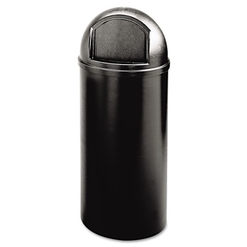 Rubbermaid Commercial Marshal 15 Gallon Plastic Round Classic Container - Black