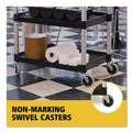  | Rubbermaid Commercial FG342488BLA 18-5/8 in. x 33-5/8 in. x 37-3/4 in. Three-Shelf Economy Plastic Cart - Black image number 8