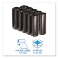Cleaning & Janitorial Supplies | Boardwalk BWK526 38 in. x 58 in. 60 gal. 2 mil Recycled Low-Density Polyethylene Can Liners - Black (100/Carton) image number 2