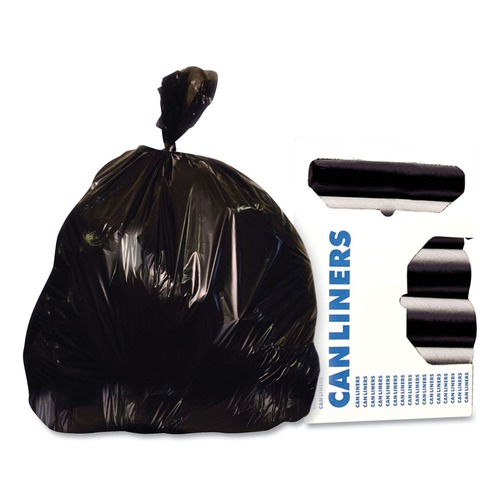 Trash Bags | Heritage X8046SK R01 Low Density 45 Gallon 40 in. x 46 in. Repro Can Liners - Black (5 Rolls/Carton) image number 0