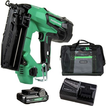 POWER TOOLS | Metabo HPT NT1865DMSTM 18V MultiVolt Brushless Lithium-Ion Cordless 16-Gauge Straight Finish Nailer Kit (2 Ah)