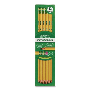 Ticonderoga HB (No. 2) Pre-Sharpened Pencil - Black Lead/Yellow Barrel (1-Dozen)