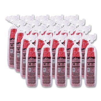 Dart 16 oz. Plastic Cold Drink Party Cups - Red (1000/Carton)