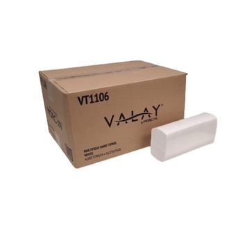 Morcon Paper VT1106 Valay 9.05 in. x 9.25 in. 1-Ply Multi-Fold Towels - White (250/Pack, 16 Packs/Carton)