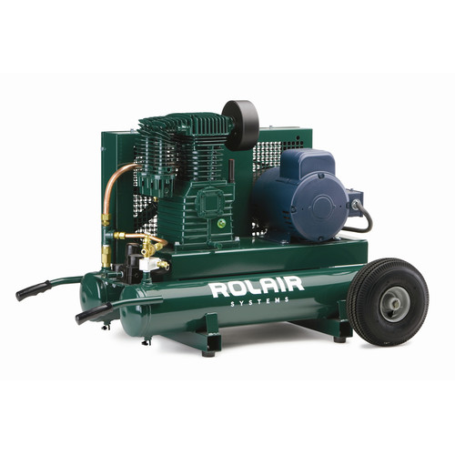 Portable Air Compressors | Rolair 3230K24CS-0001 230V 3 HP 2-Stage 9 Gal Twin-Tank Wheelbarrow Compressor with Constant Run Operation - 12.7 CFM @ 90 PSI image number 0