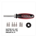 Screwdrivers | Great Neck 950DE 7 in. Long Phillips/Slotted/Star Bits Ratcheting Screw/Nut Driver Set - Black/Red image number 3