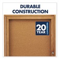 Office & Office Supplies | Quartet 364 48 in. x 36 in. Enclosed Indoor Cork Bulletin Board with Two Hinged Doors - Tan Surface/Oak Finished Fiberboard Frame image number 3
