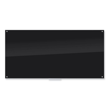 U Brands 96 x 47 Glass Dry Erase Board - Black Surface