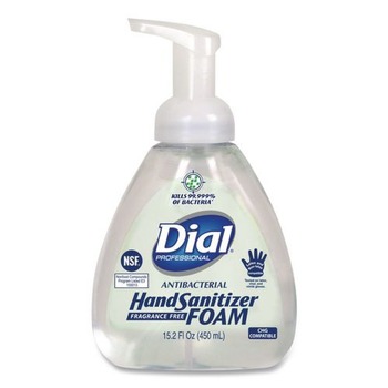Dial Professional 15.2 oz. Pump Bottle Antibacterial Foam Hand Sanitizer - Fragrance-Free