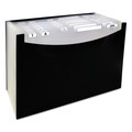 Sheet Protectors | C-Line 48221 12 in. Expansion 1/5-Cut Tabs 21-Pocket Letter Size Stand-Up Design Expanding File - Black image number 2