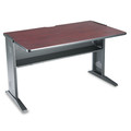  | Safco 1931 Computer Desk W/ Reversible Top, 47-1/2w X 28d X 30h, Mahogany/medium Oak/black image number 1